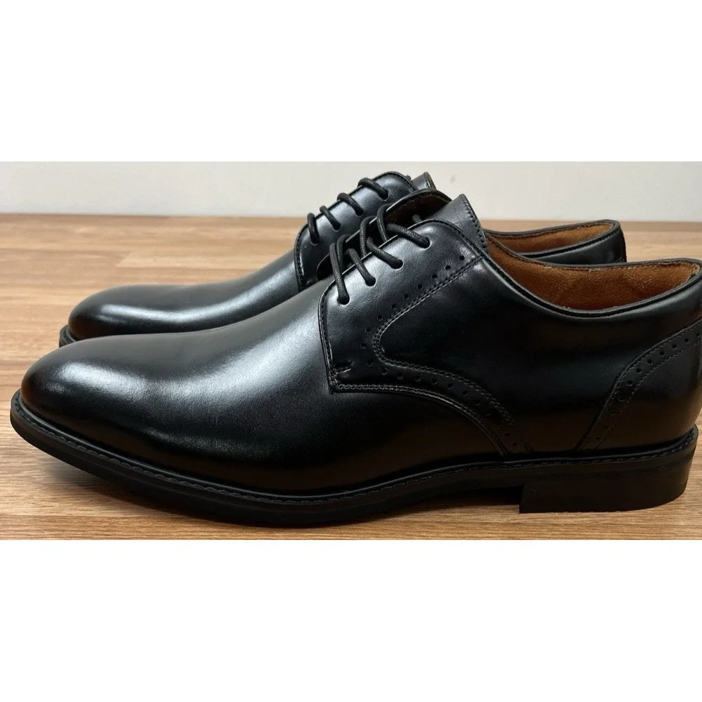 Stacy Adams Benson Plain Toe Oxford Black Dress Shoes Men's Size 13 WIDE NEW